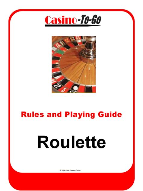 roulette rules pdf